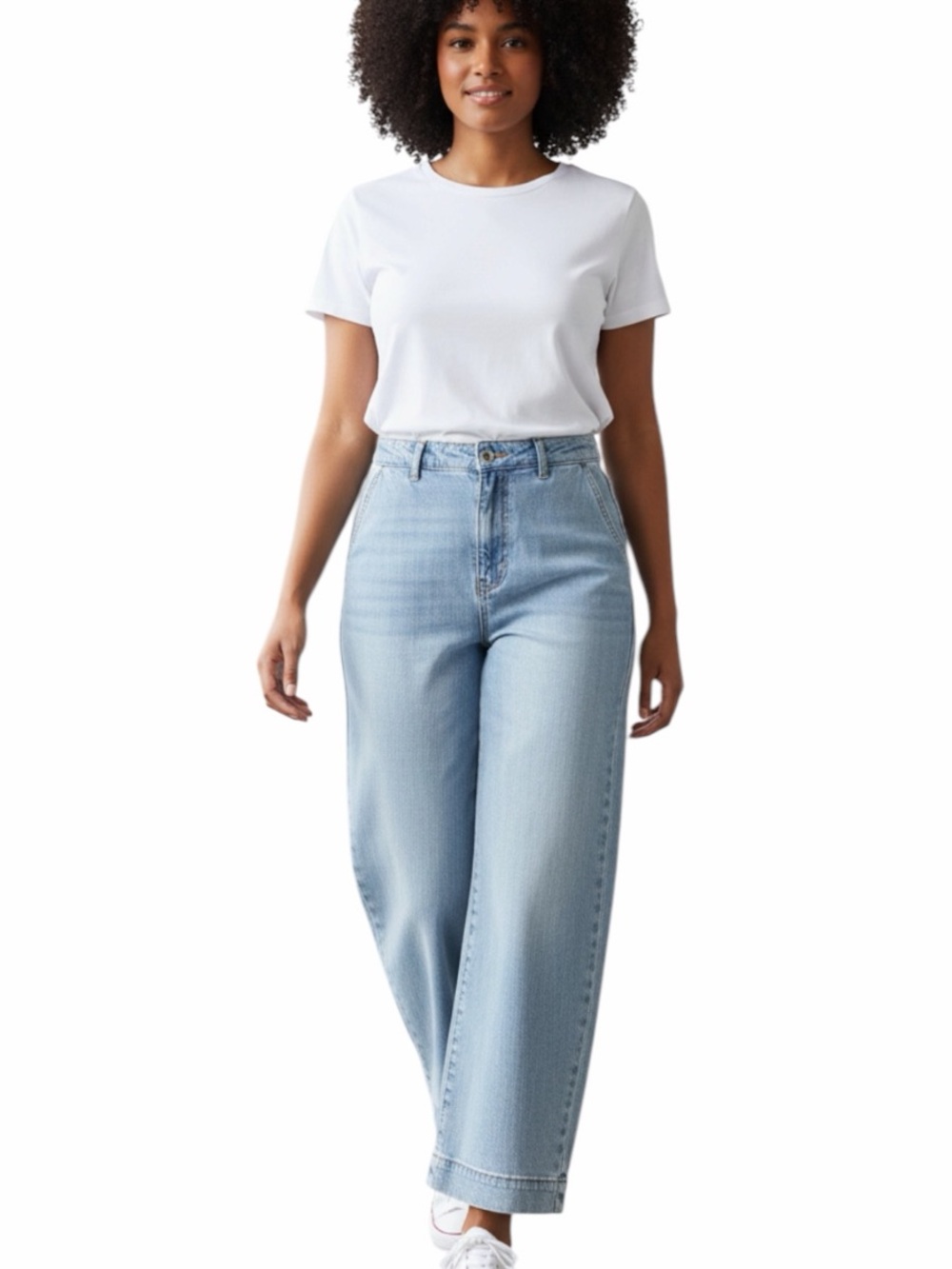**NWT** High-Rise Wide Leg Jeans in Light Wash